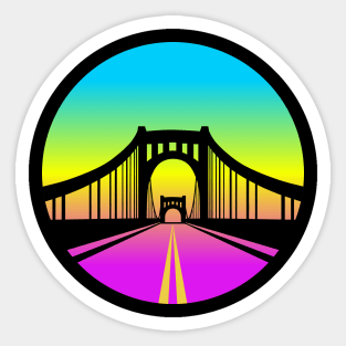 Pittsburgh bridge gradient Sticker